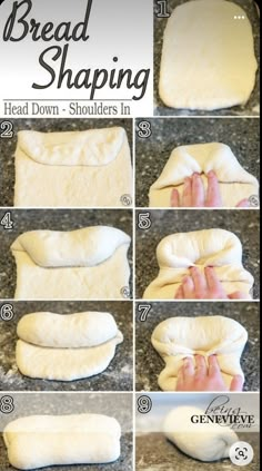 step by step instructions on how to make bread shapings for buns and pies