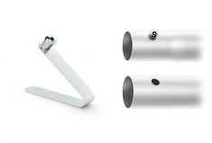 two metal objects are shown on a white background