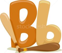 the letter b is for baseball with a bat and ball stock photo © bluepix