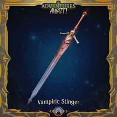 Vampiric Stinger⁠ ⁠ This weapon’s blade is hollow with a small reservoir in the handle and a hole in the tip. Whenever you reduce a creature to 0 hit points with this weapon, you gain a number of temporary hit points equal to 2 times your Proficiency Bonus.⁠ ⁠ #dnd5e #dnd #criticalrole #5e #dungeonsanddragons #rpg #tabletoprpg #ttrpg Stinger