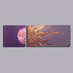 two pictures of the same object in different colors and sizes, one with an image of a sun on it