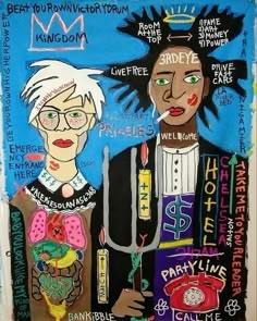 Artist & Hasbeen: we all know they/hasbeen & vampire friends - killed you Jean Basquiat RIP.) Vampire Friends, Trash Art, Soyut Sanat Tabloları, Jean Michel Basquiat