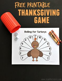 free printable thanksgiving game for kids to play on the table with crayons and pencils