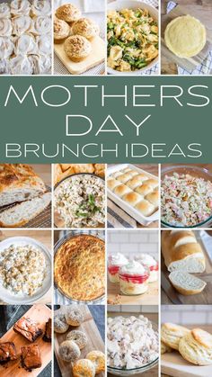 mother's day brunch ideas collage with images of different types of food