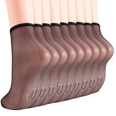 PRICES MAY VARY. 【9 pair pack】9 pair pack of sheer support Ankle Nylon Non Slip Gripper shosiery. 【Non Slip】Features non skid thickly dotted grips on the sole, these socks are sticky that can largely increase factions between feet, socks and shoes. 【Reinforced Toes】The toes are woven with high-density nylon, strong and durable, not easy to tear. 【Leg Support】The top of the pop socks is just above the ankle bone, comfortable, wide, stay up band is knit in and won't pinch, dig, or bind. 【Soft & Sh Feet Socks, Pop Socks, Leg Support, Ankle Bones, Socks And Hosiery, Hosiery, Density, Shoe Jewelry, Socks