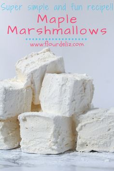 marshmallows stacked on top of each other with the words super simple and fun recipe