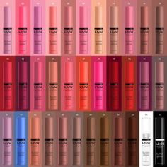 Nyx Butter Gloss Non-Sticky Lip Gloss (5) Colors. Bit Of Honey Summer Fruit Vanilla Cream Pie Red Velvet Apple Crisp All Colors Are Shown In Nyx Color Swatches Provided Some Have Been Swatched Some Are Still In Full Packaging. Makeup Ulta, Glossier Lip Gloss, Metallic Lips, Gloss Labial