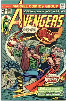 an old comic book cover for the avengers