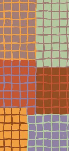 an abstract painting with squares in different colors