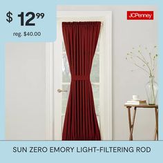 the sun zero energy light - filtering rod is $ 12 99 reg, $ 40 00