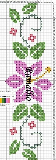 a cross stitch pattern with flowers on it