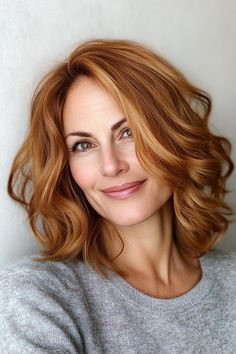 3. Soft Layered Lob in Warm Caramel (Hairstyles For Women Over 40 With Fine Hair) - Hairstyles For Women Over 40 With Fine Hair Soft Layered Lob, Caramel Hairstyles, Inspiring Hairstyles, Layered Lob, Short Bob Cuts