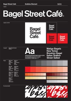 the back cover of bagel street cafe's latest menu, with different colors and font