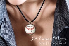 Baseball Mom  PERSONALIZED BASEBALL Name and by NowThatsPersonal Baby Sonogram, Necklace Leather Cord, Baby Shower Ideas Gifts, Handwriting Necklace Custom, Handwriting Bracelet, Handwriting Necklace, Handwriting Jewelry