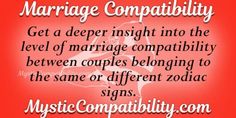 a red background with the words marriage compabily and an image of a woman in