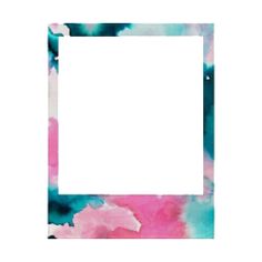 a square frame with watercolor paint on it