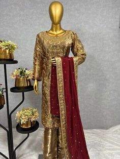 Pakistani Salwar Kameez Wedding Party Wear Dress Ready Made Suit Bollywood Gown | eBay