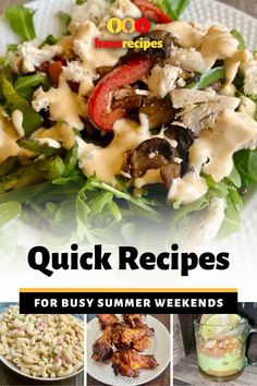 the cover of quick recipes for busy summer weekend's menus, including salads and sides