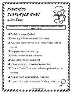 a printable scavenger hunt for kids