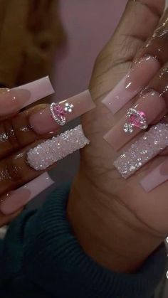 Ongles Bling Bling, Milky Nails, Pink Gel, Colored Acrylic Nails, Short Square Acrylic Nails, Acrylic Nails Coffin Pink, Long Square Acrylic Nails