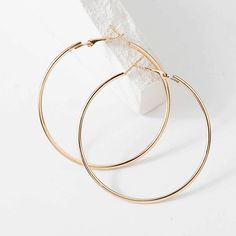 Big Smooth Circle Hoop EarringsColor: gold,silver   size: 6*6cm  Material: alloy Style Definition, Alloy Earrings, Loop Earrings, Large Hoop Earrings, Earring Sale, Metal Earrings, Girls Earrings, Circle Earrings, Round Earrings