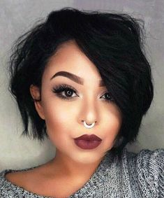 Kort Bob, Course Hair, Chic Short Hair, Cute Short Haircuts, Penteado Cabelo Curto, Cute Hairstyles For Short Hair, Short Hairstyle, Septum Piercing, Short Bob Hairstyles