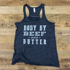 Women’s Body By BEEF and BUTTER Tank - Charcoal – This Farm Wife Ground Beef Sliders, Beef Sliders, Female Farmer, Go With The Flow, Flowy Tank Tops, Flowy Tank, Spun Cotton, Round Neck