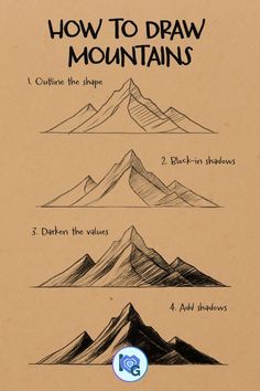 the instructions for how to draw mountains