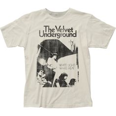 Velvet Underground White Light Throwback Retro Rock N Roll Concert Short Sleeve Tee Shirt. Adult Size Shirt Made From 100% Pre-Shrunk Medium Weight Cotton. Every Item We Sell Is Original Brand New. If An Item Is Designated As "Distressed", The Design Contains Intentional Skips And Voids Which Give The Item A Worn-In Or Vintage Look. These Are Part Of The Actual Design And Do Not Reflect Poor Printing. The Velvet Underground, Clothes Pants, White Heat, Vintage Band, Light White, Band Shirts, Vintage Velvet, Looks Style, Jersey Tee