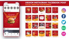 the social media kit for business is designed to look like an instagramr, and includes