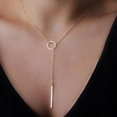 Trendy 14K Gold Vertical Bar Y Necklace Body Jewelry - Joy of London Jewels Simple Necklace Everyday, Circle Bar, Punk Rock Jewelry, Dance Ballroom, Chain Headpiece, Vertical Bar Necklace, Jewelry Gothic, Silver Gold Jewelry, Diamond Tiara