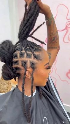 50 Locs Or Less, Loc Hair Styles For Black Women, Nappstar Locs, Hair Wow, Medium Length Loc Styles, Nappstar Nyc, Locstyles Women, Latest Dreadlocks Styles, Long Loc Styles