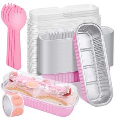 plastic food containers with utensils and forks