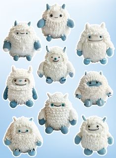 there are many stuffed animals in the shape of sheeps