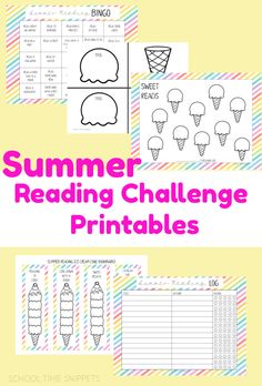 the summer reading challenge printables for kids to practice their writing and spelling skills