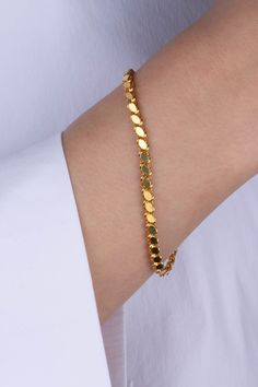 "ITEM DETAILS ❆All our jewelry are hand made with Love. ❆Material: 14K Gold ( 585). ❆Available colors: Gold, Rose Gold, White Gold. ❆Available Sizes: Look Size Option (Contact for different sizes) ❆Each item is made to order ❆ DO YOU LIKE THIS BRACELET? ❆ You can get more information about it below but if you have any questions, just click the \"Message Sergen Vural \" button and I will be very happy to hear from you ☺ PACKAGING ❆Comes ready to gift in a beautiful jewelry box. ❆It comes with a s Beautiful Bracelet Gold, Classy Gold Bracelet, Gift Bangle Heart Bracelet With Jubilee Detail, Casual Gold Bracelet, Elegant Handmade Bracelet For Valentine's Day, Elegant Handmade Valentine's Day Bracelet, Handmade Yellow Gold Bracelet As Gift, Handmade Gold Heart Bracelet Gift, Handmade Gold Heart Bracelet For Gift