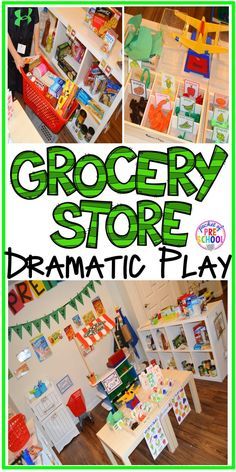 the grocery store dramatic play book with pictures and instructions to make it easier for children to learn