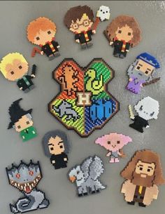 harry potter and hermione's hogwarts cross stitch bead charms