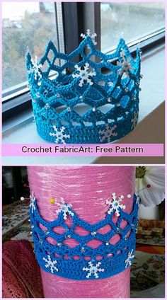 crochet fabric art free pattern for a princess's tiara or crown