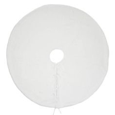 a white round pillow on a white background