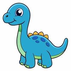 a cartoon dinosaur with blue and green colors