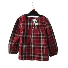 Super Cute! Elastic On Sleeves Metallic Thread #Backtoschool #Fall #Winter #Holidays #Rewearsoldaug23 #Nyflatrate Cute Red Fall Tops, Cute Winter Tops For School, Gap Red Long Sleeve Top, Red Long Sleeve Tops By Gap, Plaid Tops For School In Fall, Plaid Long Sleeve Shirt For School, Red Gap Tops For Fall, Gap Long Sleeve Shirt For Fall, Red Cotton Holiday Shirt