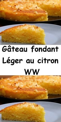 three different pictures of food on plates with words in french and english above the image