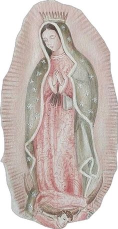 an image of the virgin mary with stars on it's head and hands in her arms