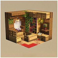 Wall Minecraft Designs Interior, Minecraft House Decor Interiors, Minecraft Doctor Office, Minecraft Message Board, Mc House Interior, One Piece Minecraft Builds, Minecraft Plant Room, Minecraft Pet Room, Minecraft Base Interior