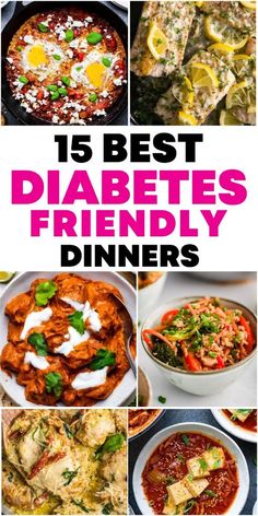 15 Diabetes-Friendly Dinner Recipes for a Healthy Meal! Discover dinner recipes that are perfect for managing diabetes. These meals are nutritious and delicious, helping you maintain a balanced diet. | Diabetes-friendly dinner recipes | Healthy dinners for diabetes | Best diabetes-friendly meals | Nutritious diabetic dinner ideas | Low-carb diabetic recipes | Healthy recipes for diabetes | Diabetes dinner meal ideas | Balanced diabetic dinner recipes Insulin Resistant Diet Recipes, Healthy Food Ideas For Diabetics, Food Recipes For Diabetics Meals, Chicken Recipes For Diabetics Dinners, Lower A1c Recipes, Good Meals For Diabetics, Easy Dinner Recipes For Diabetics Healthy, Dinner Ideas For Diabetics Type 2, Easy Dinner Recipes For Diabetics