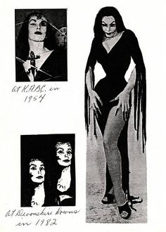 an old fashion ad with two women dressed in black and one wearing a white mask