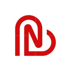 the letter n logo is red and white