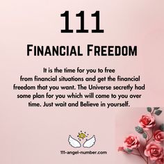 pink roses with the words financial freedom written on it in front of a pink background