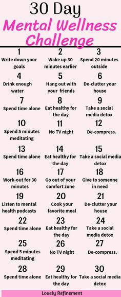 30 Day Mental Health Challenge, Mental Wellness Challenge, Mental Health Challenge, Wellness Challenge, Happiness Challenge, Vie Motivation, Mental Training, Health Challenge, 30 Day Challenge